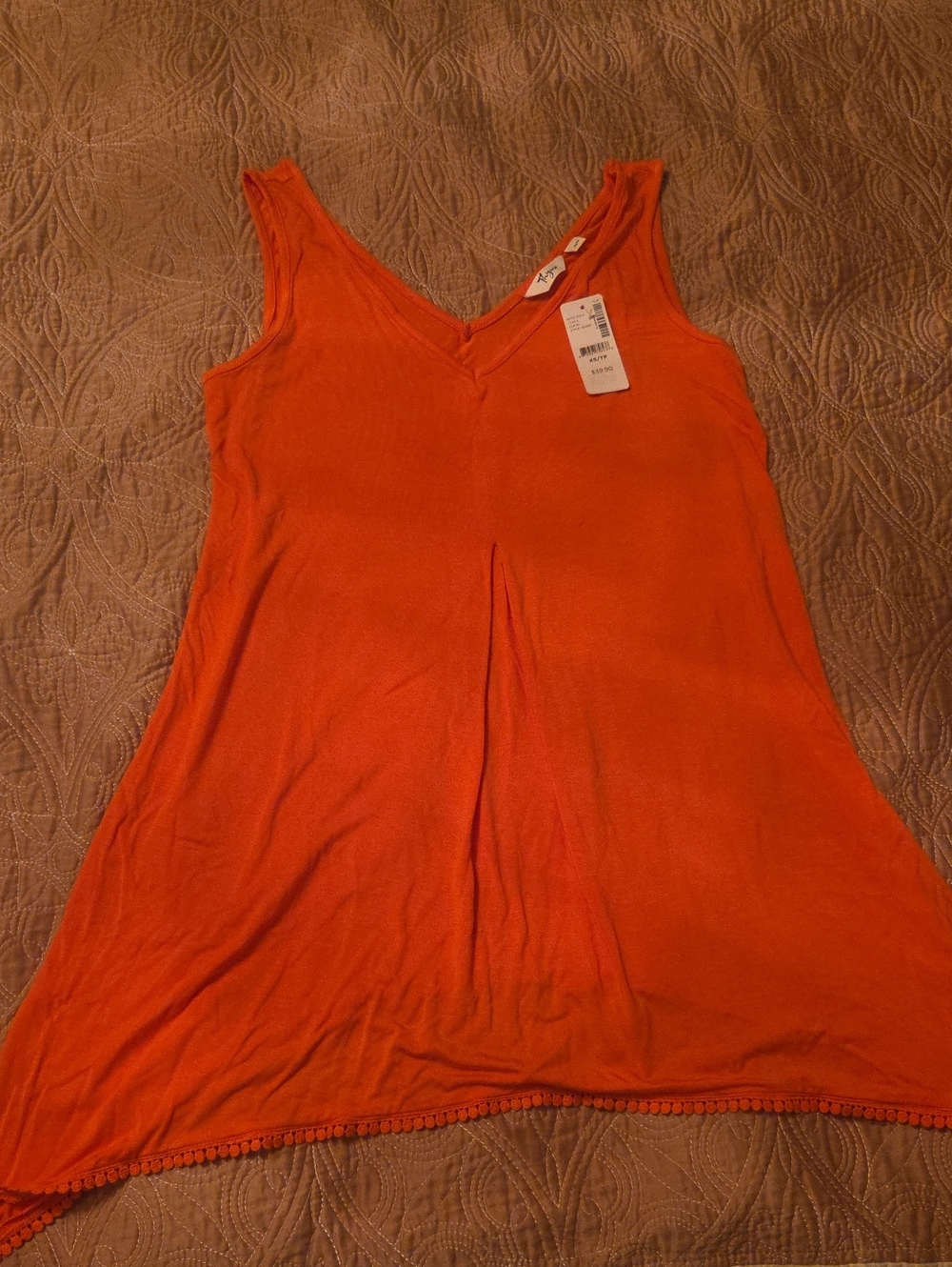 Sleeveless V-Neck Women’s Maternity Tank Top in Orange